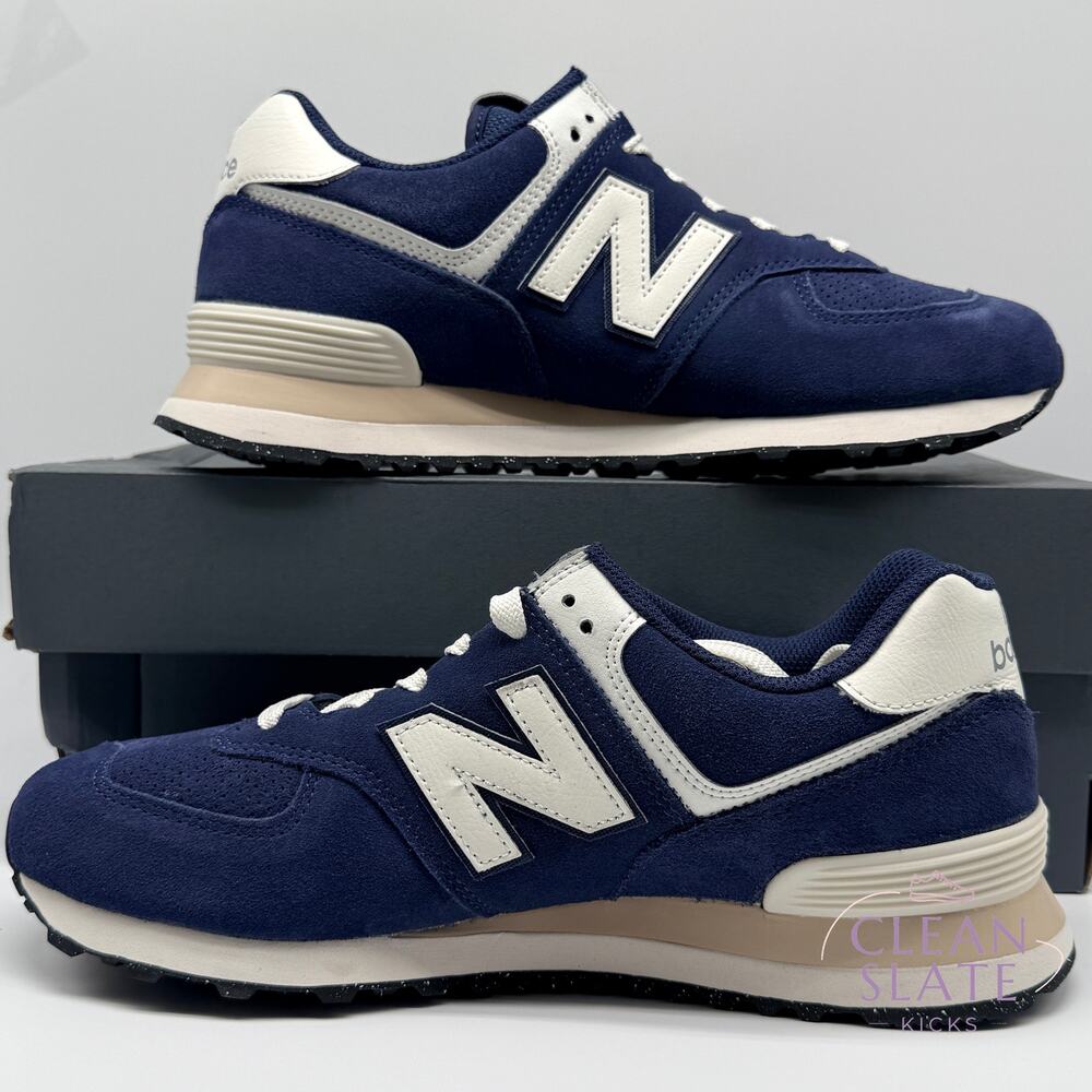 New Balance 574 Blue White U574BCE Unisex 8.5 Women 10 Suede Classic